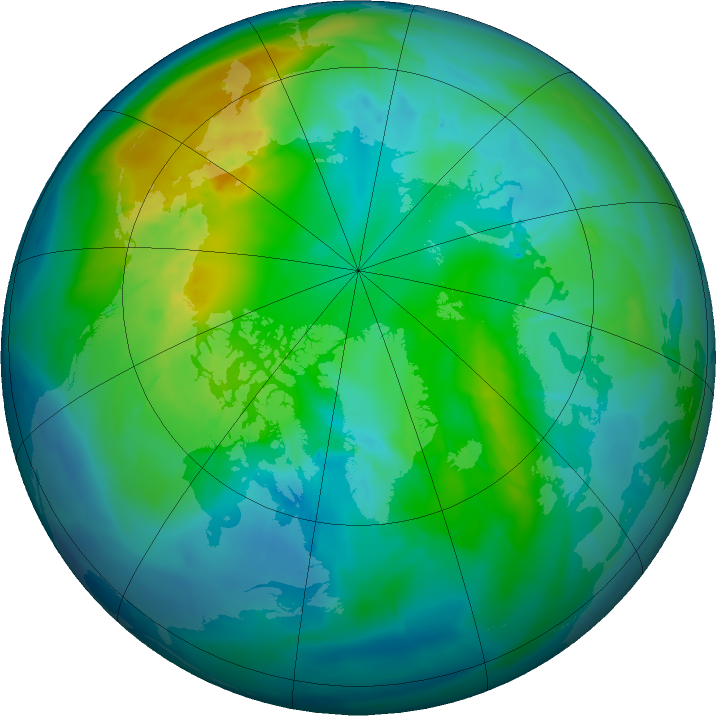 Arctic ozone map for 24 October 2015